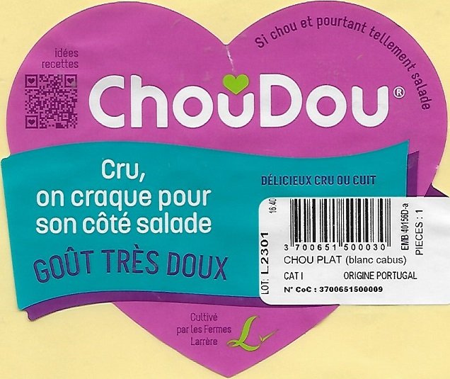 Choudou doublement bon delicieux cru ou cuit chou plat origine portugal 3700651500030