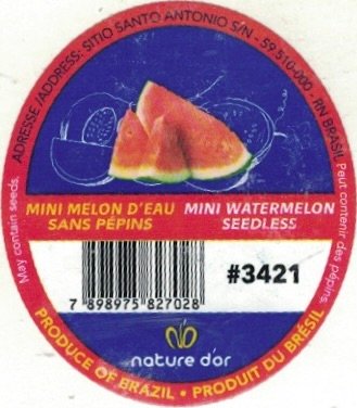Nature d or mini melon d eau mini watermelon #3421 7898975827028 produce of brazol