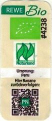Rewe Bio #4238 naturland ursprung: peru hier banane zuruckverfolgen: pn