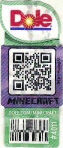 Dole Minecraft tm & c mojang ab. dole.com/minecraft #4011