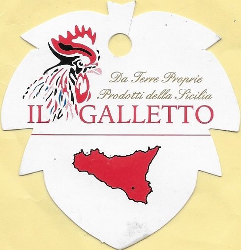 Il galletto da terre proprie prodotti della sicilia coccarda pap21 raccolta carta