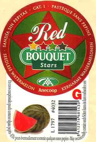 bouquet red stars pasteque sans pepins g l1797 #4032 8412276685430