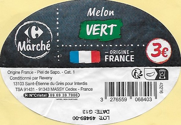 Le marche melon vert origine france piel de sapo 3€ 3276559068403