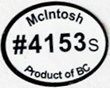 mcintosh #4153S product of BC