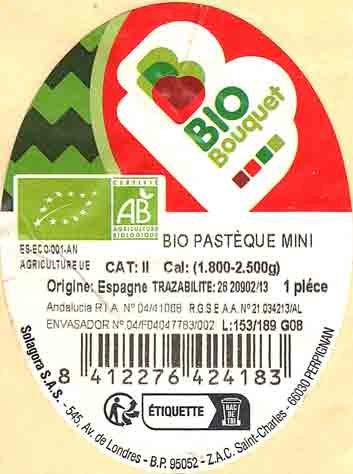 bio bouquet bio pasteque mini origine : espagne 8412276424183