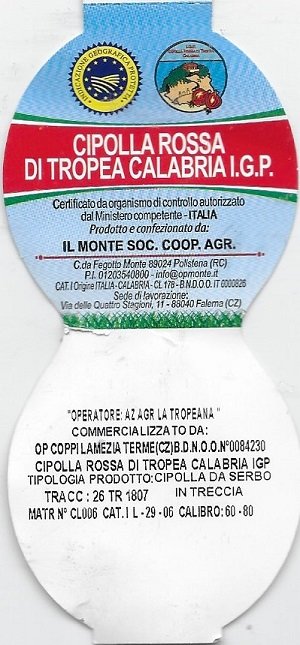 Cipolla rossa di tropea calabria i.g.p italia