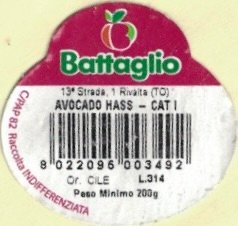 Battaglio avocado hass cat ! 8022096003492 or. cile peso minimo 200 g