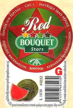 bouquet red stars pasteque sans pepins g l830 #4032 8412276685430