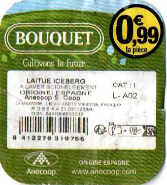 bouquet cultivons le futur 0€99 laitue iceberg 8412276319755 anecoop origine espagne