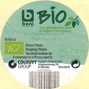 b boni bio potimarron origine : Belgique 5400141394139