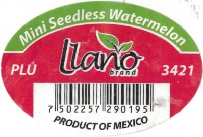 Llano brand seedless watermelon plu 3421 7502257290195 product of mexico