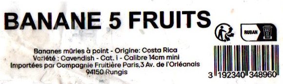banane 5 fruits bananes muries a point costa rica compagnie fruitiere 3192340348960