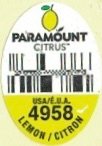 Paramount citrus usa e-u.a. 4958 lemon citron