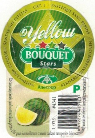 Bouquet stars yellow anecoop pasteque sans pepins l075 #4341 p 8412276685423