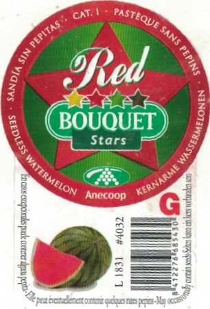 Bouquet red stars pasteque sans pepins g l1831 #4032 8412276685430