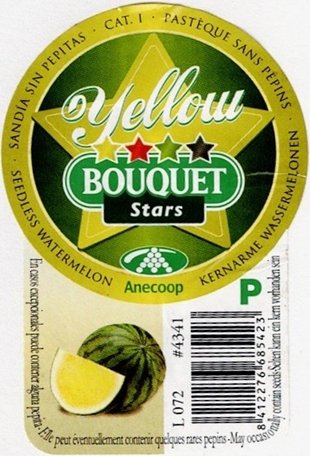 Bouquet stars yellow anecoop pasteque sans pepins l072 #4341 p 8412276685423
