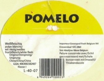 pomelo weissfleisig importeur greenyard fresh belgium nv 6949264100023
