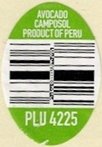 Avocado camposol product of peru plu 4225