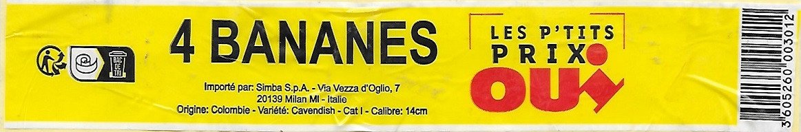 Les p tits prix oui 4 bananes importe par simba s.p.a origine colombie 3605260003012
