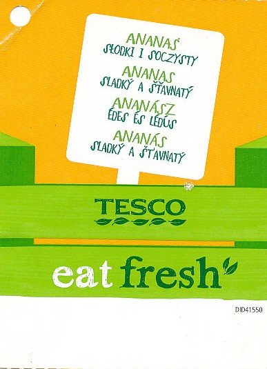 Tesco eat fresh ananas słodki i soczysty ananas sladký a šťavnatý <1051405>PLU 4029