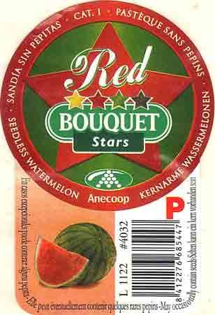 bouquet red stars pasteque sans pepins l 1122 #4032 p 8412276685447