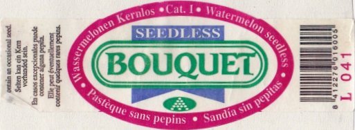 bouquet seedless. elle peut éventuellement contenir quelques rares pepins.  8412276016005 l041