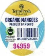 Terra fresh organics organic mangoes product of mexico 850009984104 94959