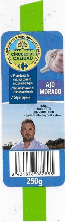 Ajo morado origen españa  javier, productor comprometido -castilla-la mancha y castilla y león- 8 431876082883  250g