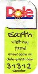 dole dale earth visit my farm! enter code at dole-earth.com 31312 ecuador