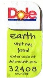 dole earth visit my farm! enter code at dole-earth.com 32408 ecuador
