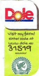 dole visit my farm! enter code at www.dole.eu 31519 ecuador rainforest alliance certified