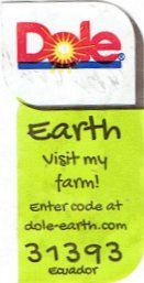 dole visit my farm! enter code at www.dole.eu 31393 ecuador rainforest alliance certified