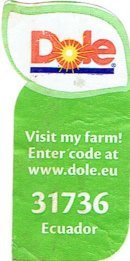 dole visit my farm! enter code at www.dole.eu 31736 ecuador