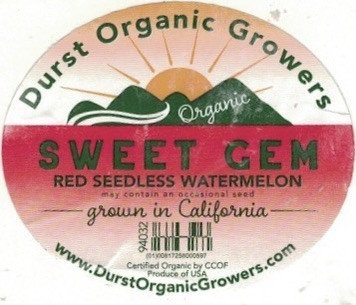 Durst organic growers orgnic sweet gem grown in california 94032