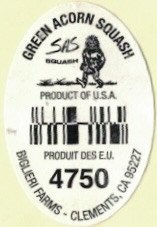 biglieri farms green acorn squash sas bsquash product of u.s.a. produit des e.u. 4750