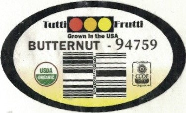 tutti frutti grown in the usa butternut - 94759 usda organic ccof