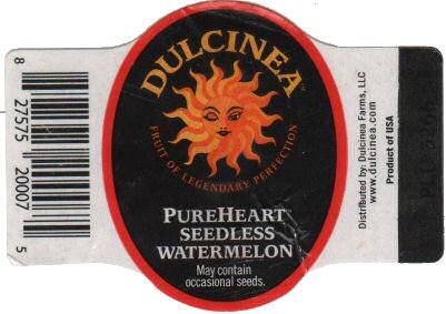 dulcinea fruit of legendary perfection pure heart seedless watermelon 827575200075 product of usa