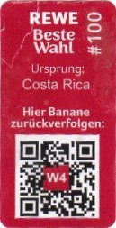 rewe best wahl #100 ursprung: costa rica hier banane zuruckverflogen w4