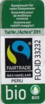max havelaar fairtrade gemeinsam fur mehr einkommen ensemble pour de meilleurs revenus acte N°391 flod-id 33232 peru bio