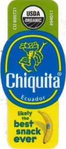 chiquita cu800721 usda organic #94011 ecuador likely the best snack ever
